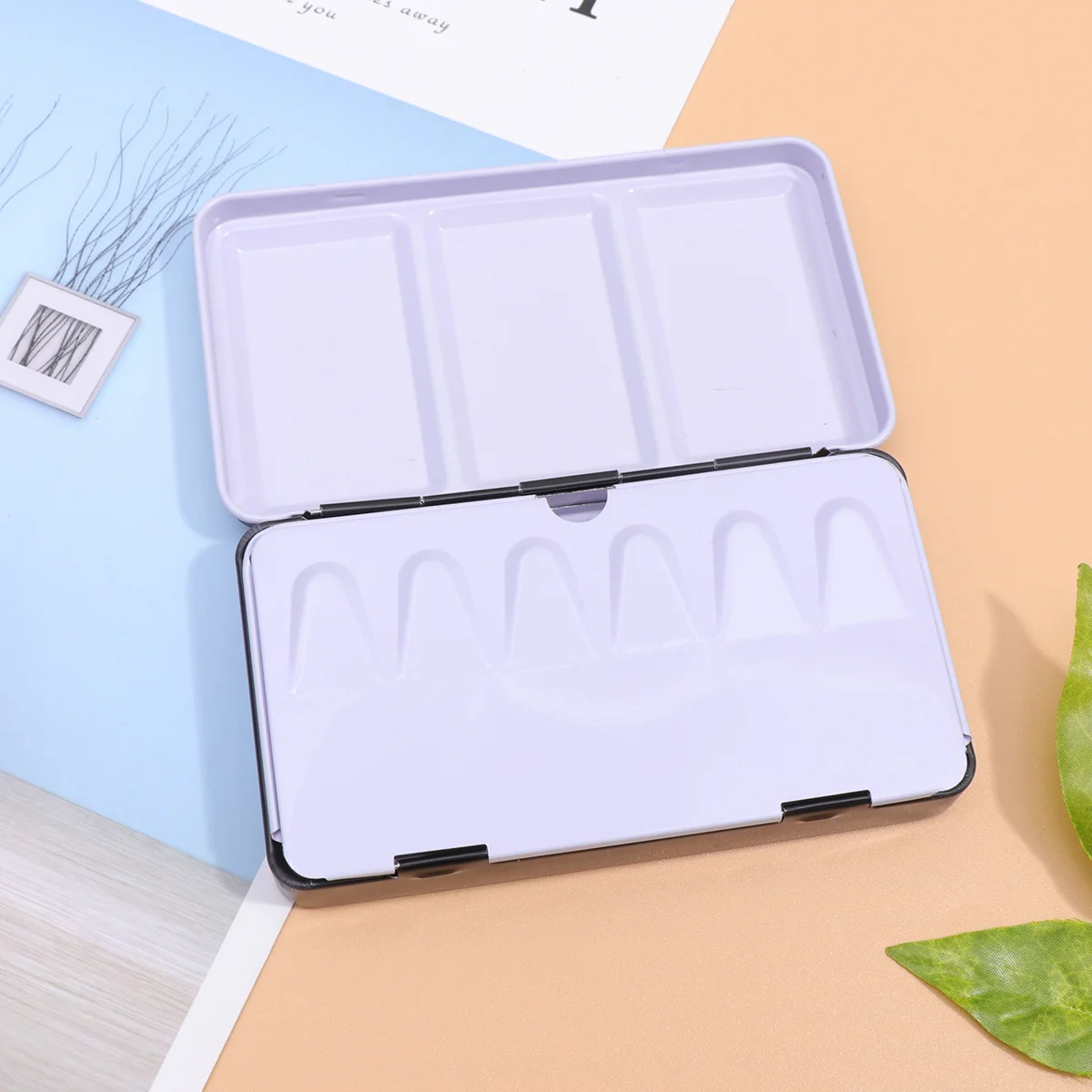 

13pcs Empty Watercolor Paint Box Metal Case 12 Grids Portable Palette Storage For Artists Students Reusable Lightweight Empty