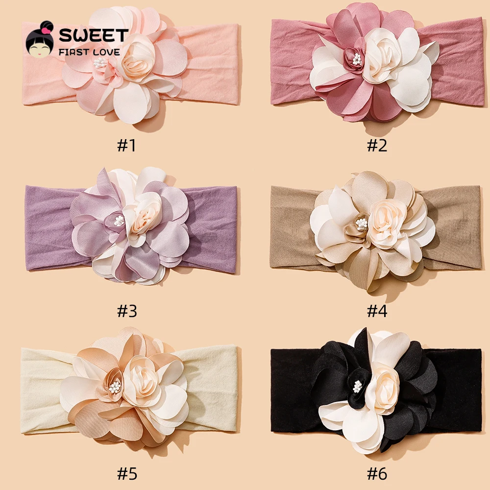 Headband Baby Hair Chiffon Flower For Girls Soft Nylon Elastic Newborn Toddler Hairband Headwear Hair Accessories For Chlidren