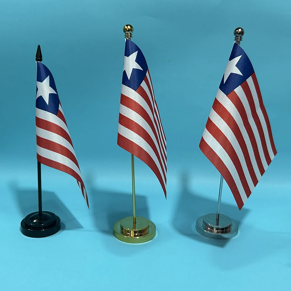 SKY FLAG Bandera de escritorio Liberia poliéster nacional
