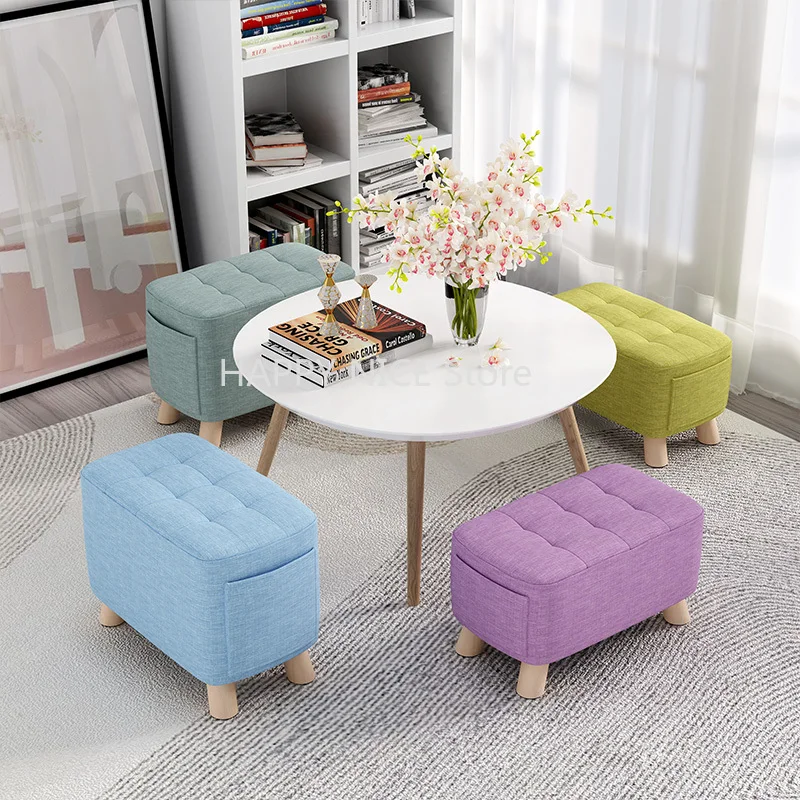 Step Dressers Stool Ottoman Chair Nordic Nightstands Foot Rest Stool Shoe Bench Wooden Muebles Garden Furniture Sets LQ10XP