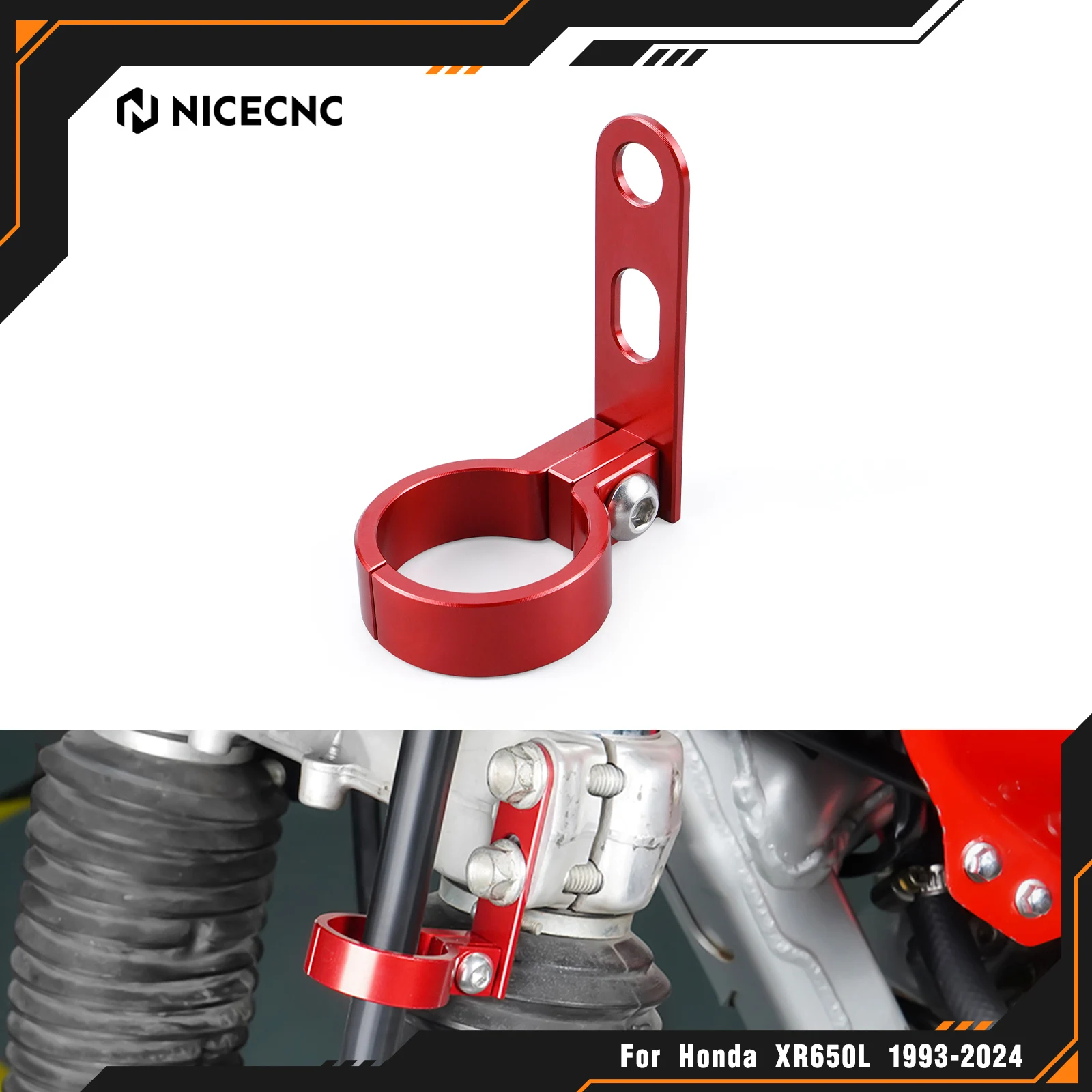 NICECNC For Honda XR650L XR 650L 650 L 1993-2025 2024 Front Brake Hose Line Hose Holder Clamp Cable Guide Motorcycle Accessories