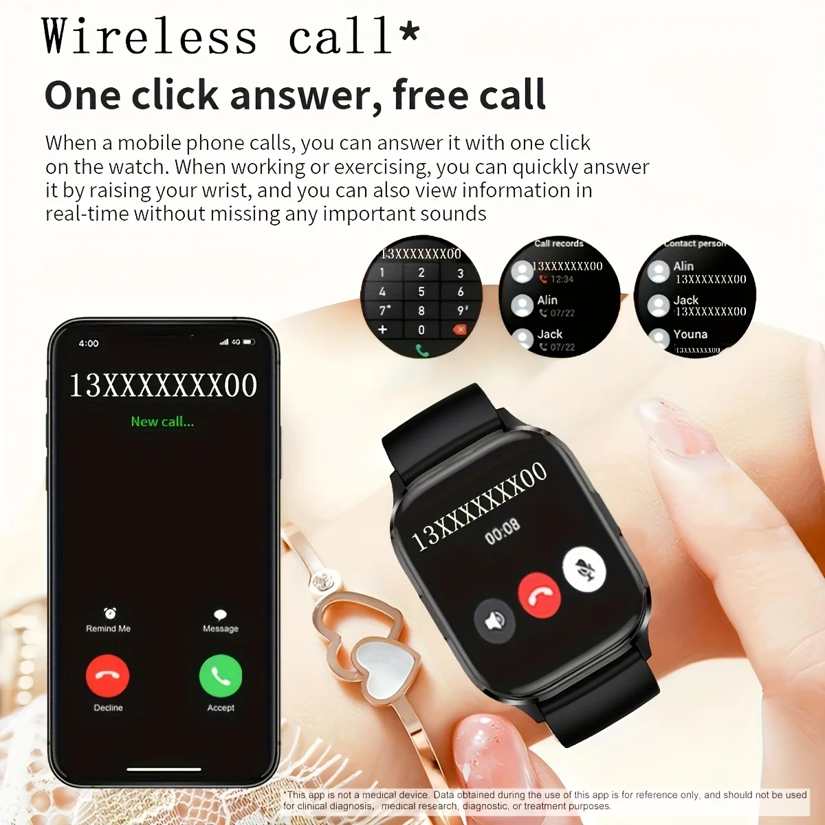 ساعة ذكية نسائية بسيطة وأنيقة، ساعة ذكية للرجال بشاشة AMOLED HD، مكالمات لاسلكية، مساعد صوتي