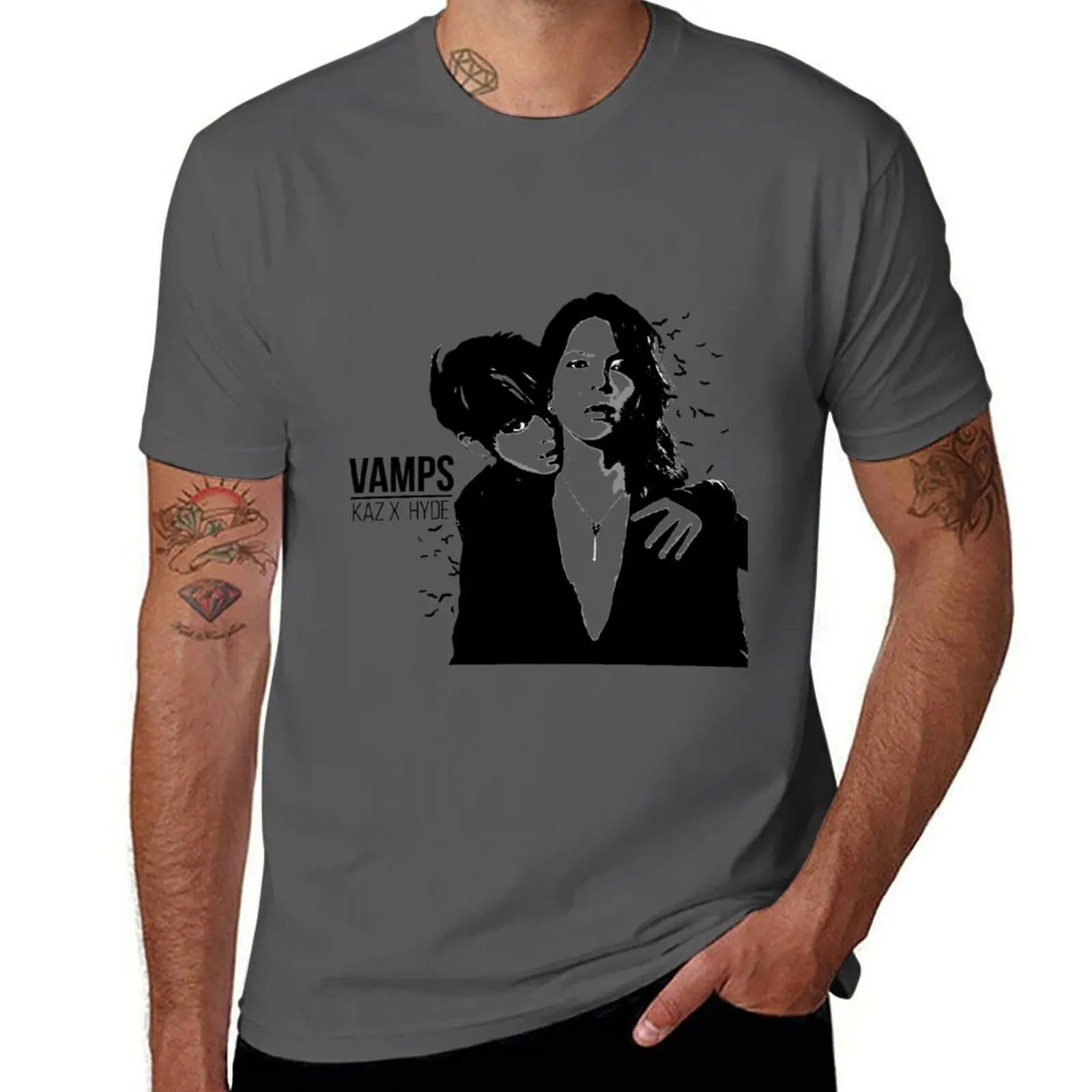 

vamps : hyde X kaz T-Shirt Heavy Duty Casual Work Tee