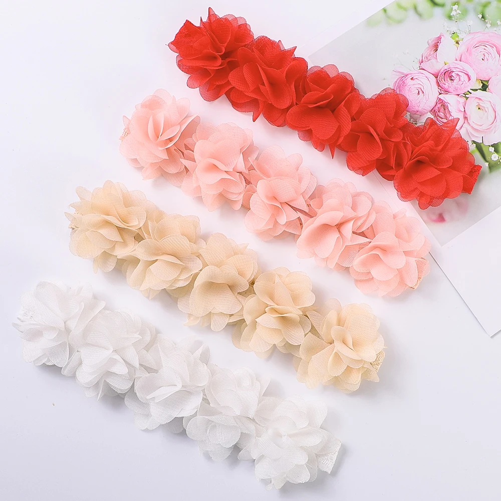 Diademas florales de gasa para bebé, accesorios para niños, cosas para bebés, bandas de goma para niñas, accesorios