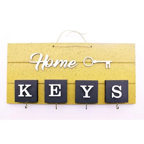 Deco Elite Home Wood Handmade Keychain, Robe Hook Yellow