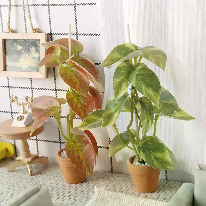 

1/12 Dollhouse Simulation Green Plants Bonsai Model Dollhouse Scene Decoration Micro Landscape Garden Bonsai Ornament