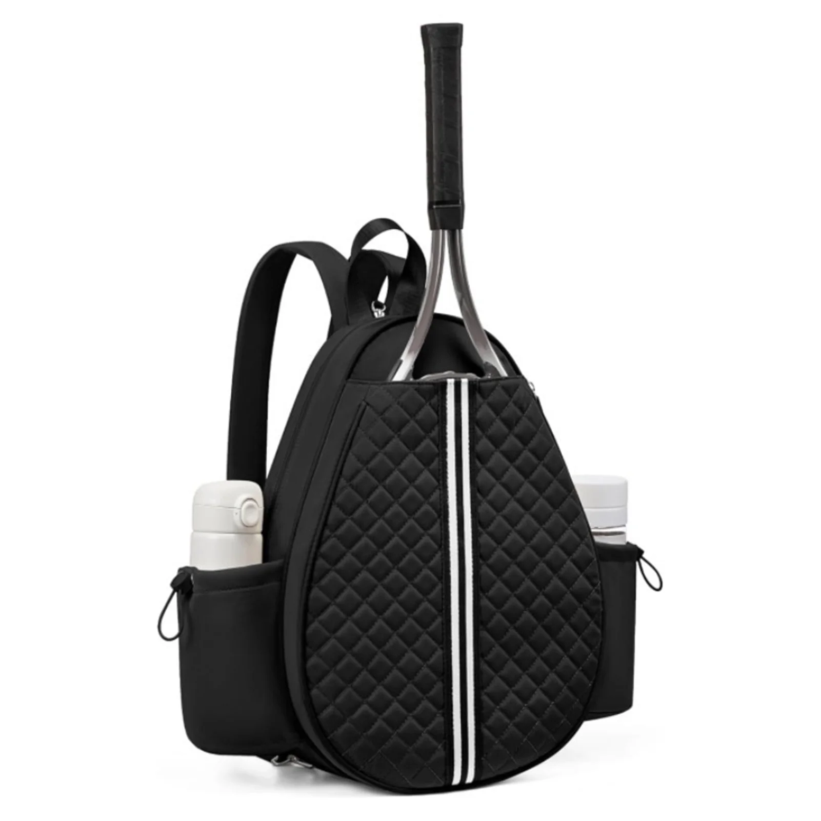 حقيبة تنس بسحاب للإغلاق، سعة كبيرة، مقاومة للماء، حقيبة كروس للتنس، حزام قابل للتعديل، حقيبة ظهر لمضرب التنس من البوليستر #2