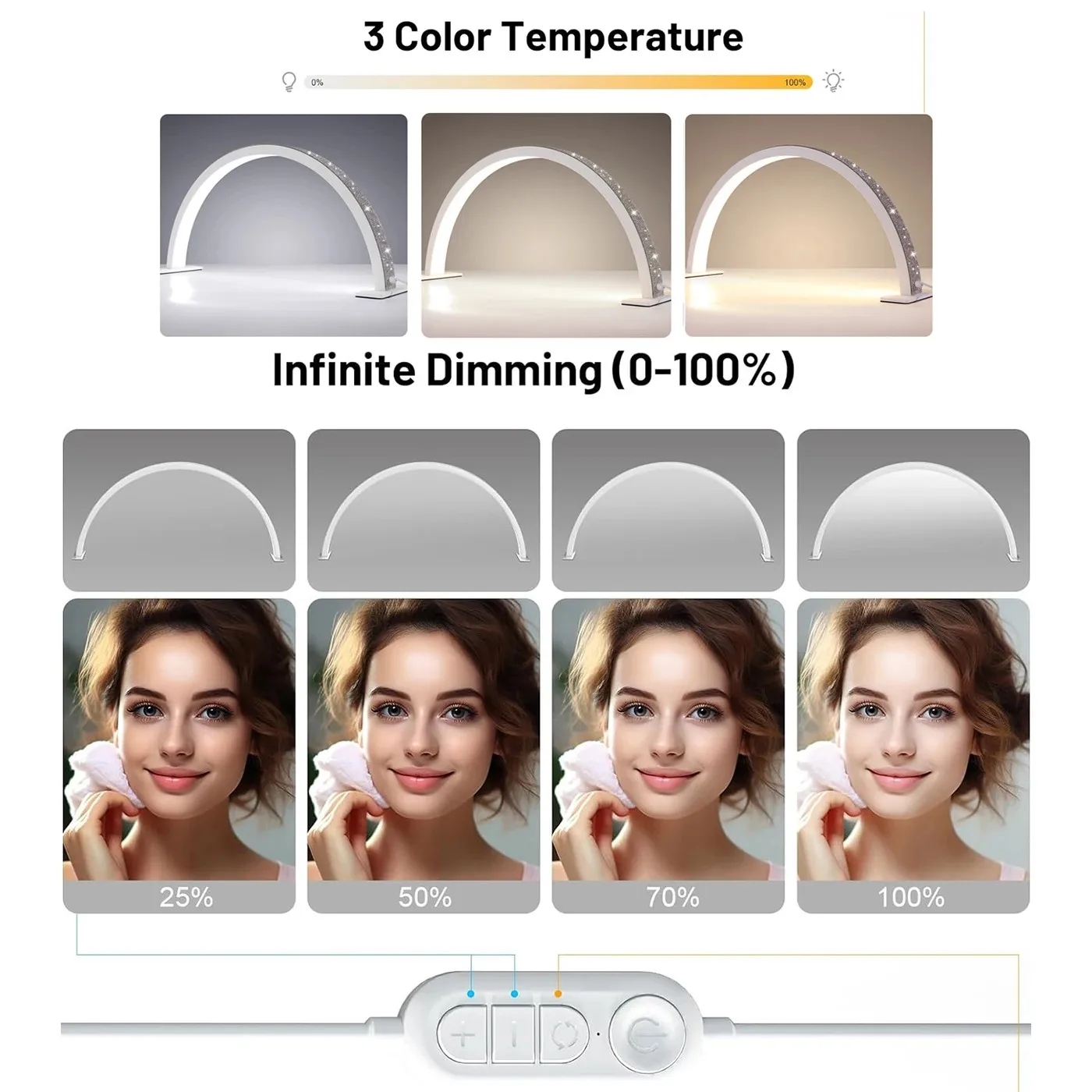 Lámpara LED de escritorio, luz de relleno profesional en forma de U para manicura, luz de uñas con diamantes, lámpara de manicura, herramientas de salón de manicura