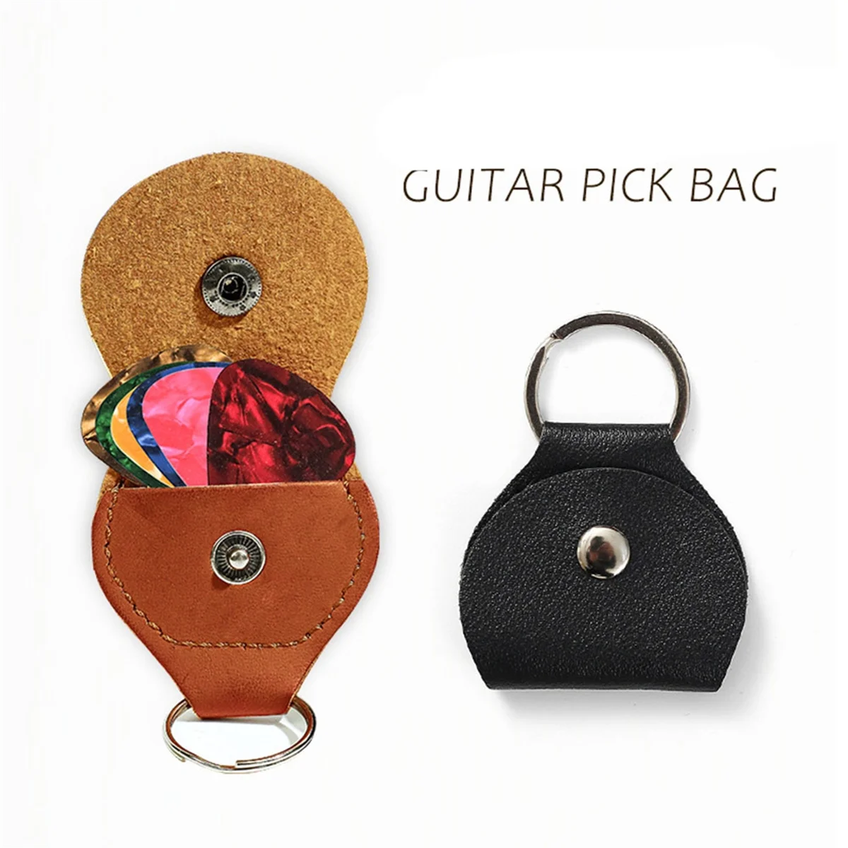 سلسلة مفاتيح حامل اختيار الجيتار A71P 5X، حقيبة حامل اختيار الجيتار، حقيبة حافظات مفاتيح Plectrum، هدية للاعبي الجيتار باللون الأسود #4