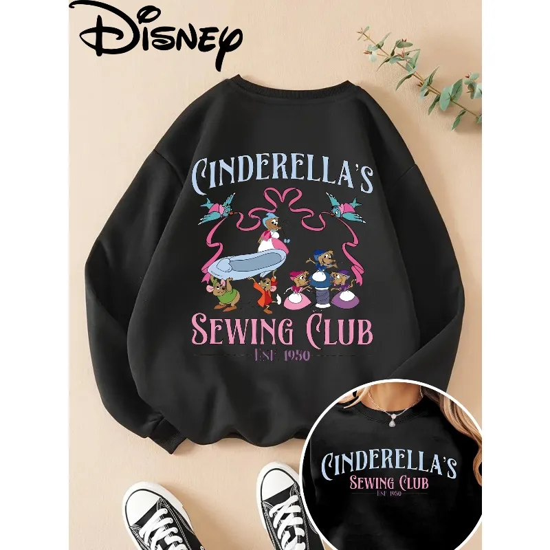 ديزني سندريلا الخياطة نادي مطبوعة الرجال والنساء زوجين هوديس الخريف/الشتاء جديد الرجال ملابس عصرية غير رسمية #2