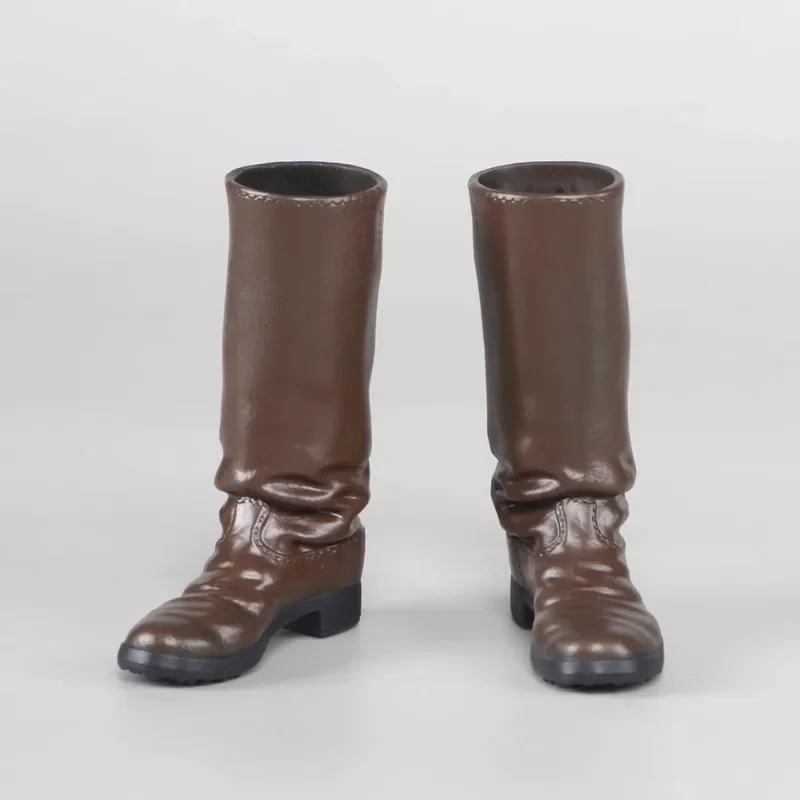 Botas altas militares masculinas a escala 1/6, figuras de acción de goma, zapatos huecos, modelo para accesorio de cuerpo de soldado de 12"