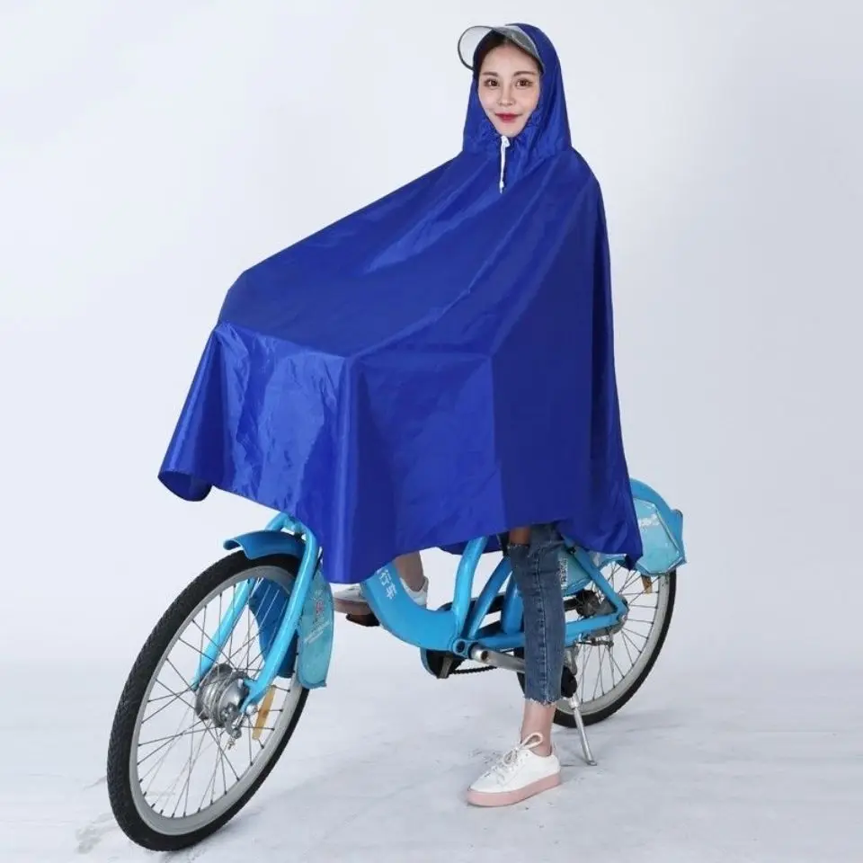 Cycling Raincoats Single-person Long Poncho Waterproof Outdoor Rain Cover Thickened Hooded Raincoat Women Impermeable Rainwear