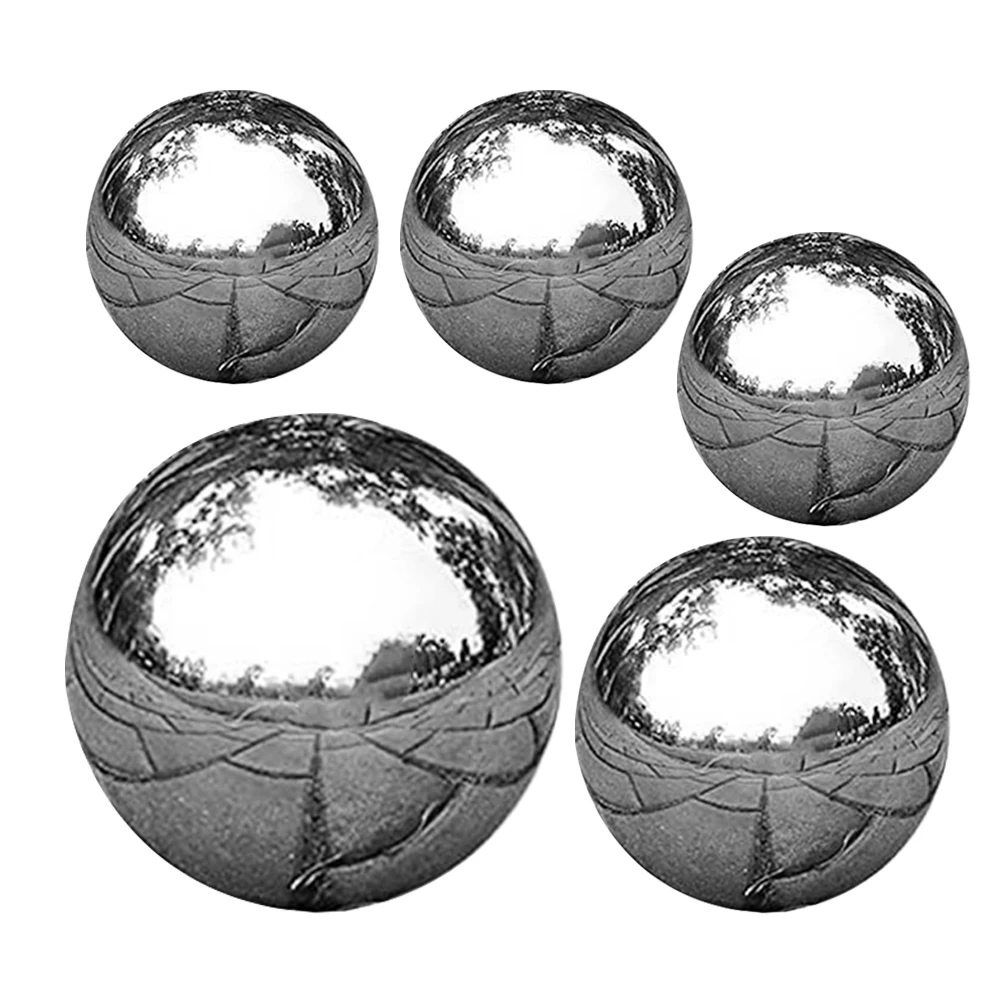 

5pcs Stainless Steel Gazing Balls Mirror Polished Reflective Garden Spheres Decorative Hollow Globes For Lawn Pond Yard Ornament