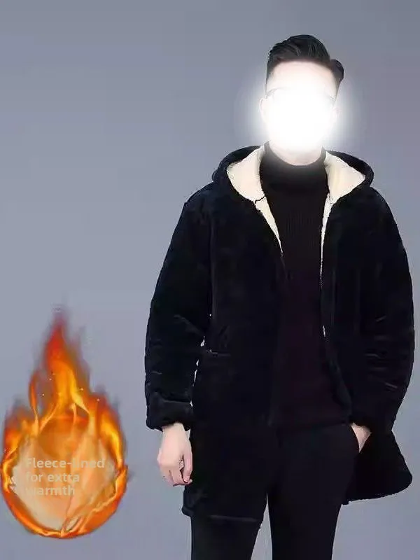 

Мужской теплый комбинезон Thiened Tee-Layer с подкладкой, рабочая одежда, домашняя одежда из хлопка, средней длины, хлопковая куртка, верхняя одежда