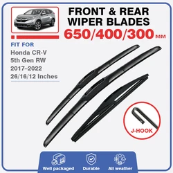 Wiper Blades For Honda CR-V CR V CRV 5th Gen RW Silicone 2017 – 2022 Front Rear Windshield Windscreen Window Accessories Refill