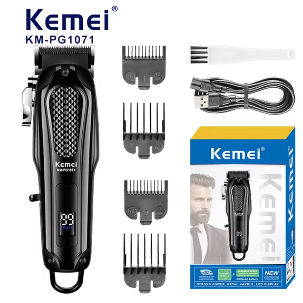 

Kemei Barber Blading Hair Cutting Machine Clipper Grooming Cordless Rechargeable Professional Shaver Clippers KM-PG1071