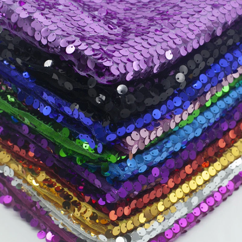 9 Mm Sequin Mesh  Fabric for Diy Dress Wedding Stage Background Decoration Fabrics Diy Sewing Material Apparel