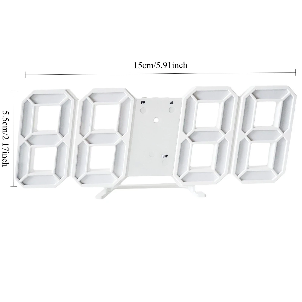 Led Digital Clock Modern Home Decoration Night Light Mode Adjustable Electronic Watch Garden Suitable for Home Wall Art Bedroom