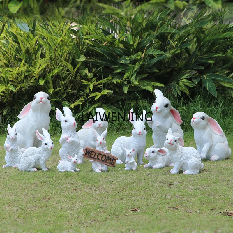 MJY FRP Garden Landscape Animal Garden Garden Decoration Outdoor Simulation Rabbit Sculpture