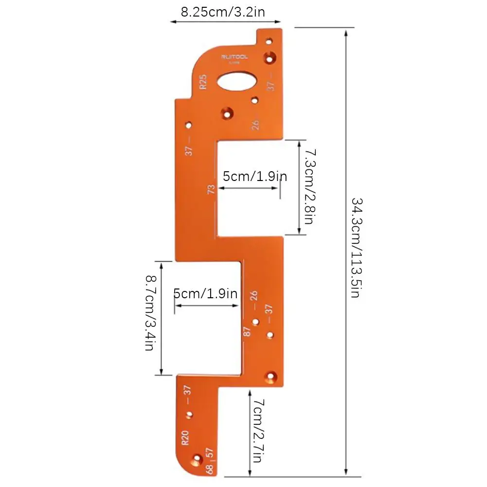 Imagem -05 - Incorporado Handle Slotting Template For Wardrobe Porta da Cozinha Carpintaria Invisível Ferramenta Posicionamento Auxiliar