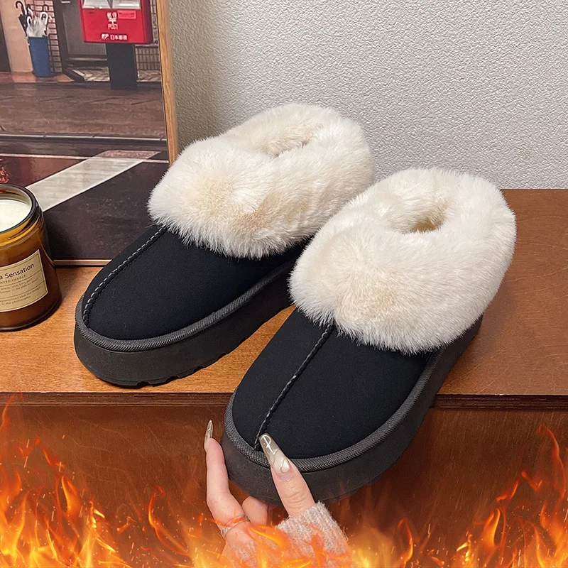 شتاء جديد وصول الصوف مبطن سميكة وحيد الأحذية النسائية الدافئة العصرية الثلوج الأحذية أحذية بوت قصيرة في الهواء الطلق مقاومة للانزلاق دائم