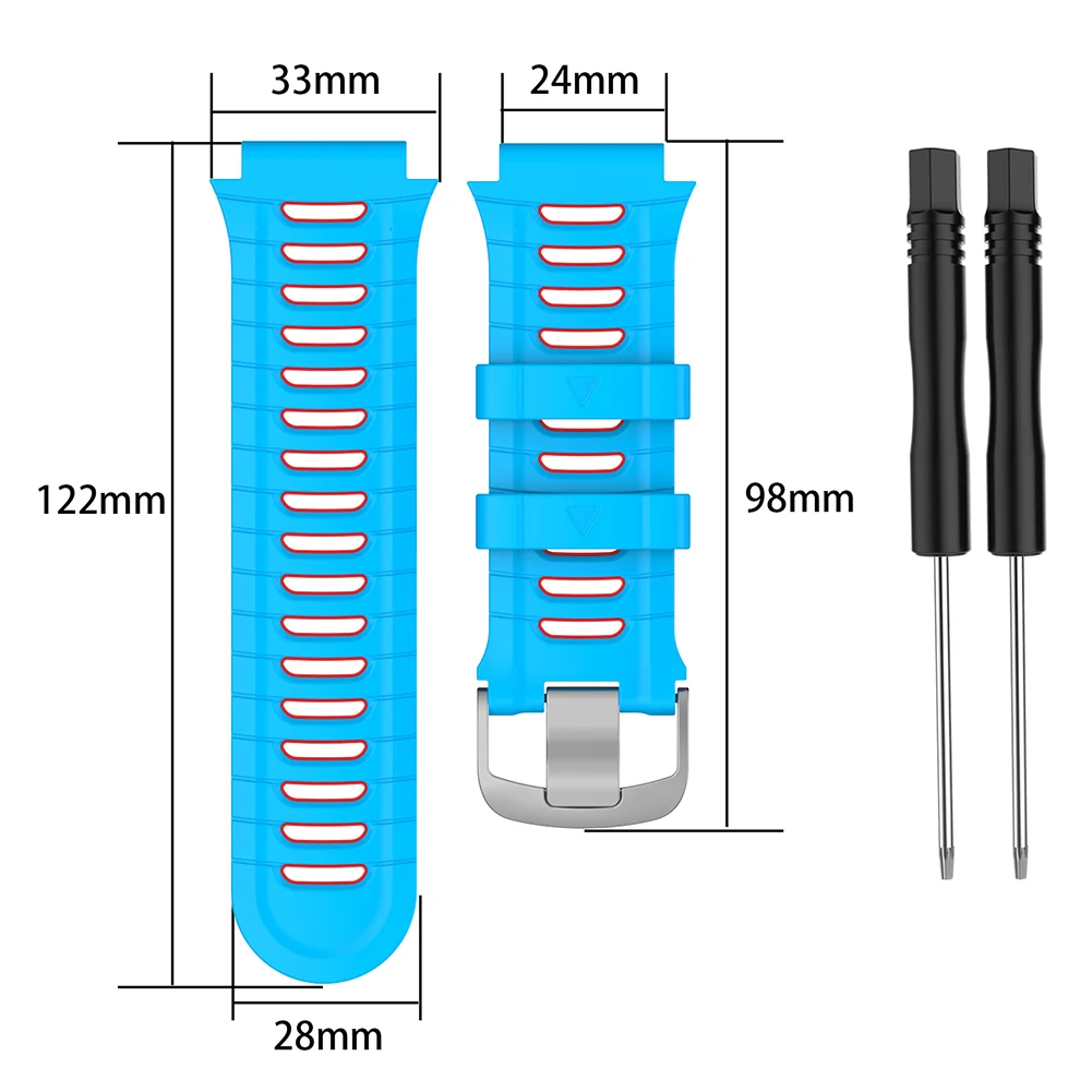 Cinturino per orologio sportivo regolabile con cinturino in silicone per Garmin Forerunner 920XT