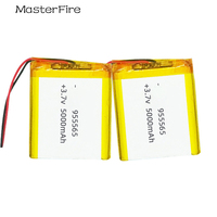 2-10PCS 955565 3.7V 5000mah Rechargeable Lithium Polymer Battery for Hand Warmer Power Bank Laptop E-book Tablet PC MID PAD Cell