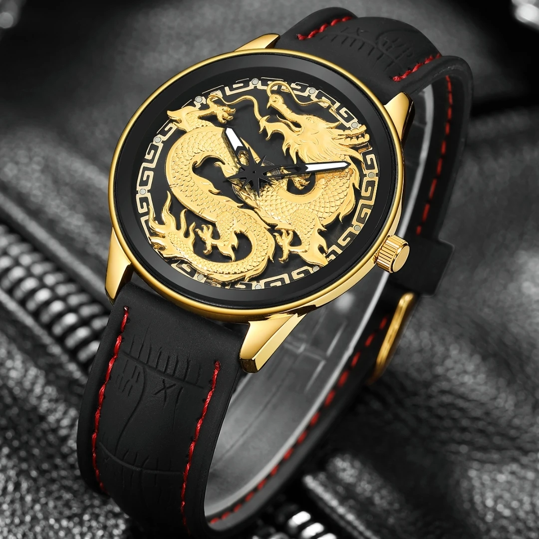 Men Wristwatch Quartz Military Sport Original Male Clock Top Brand Luxury Chinese Dragon Watch Gift 2024