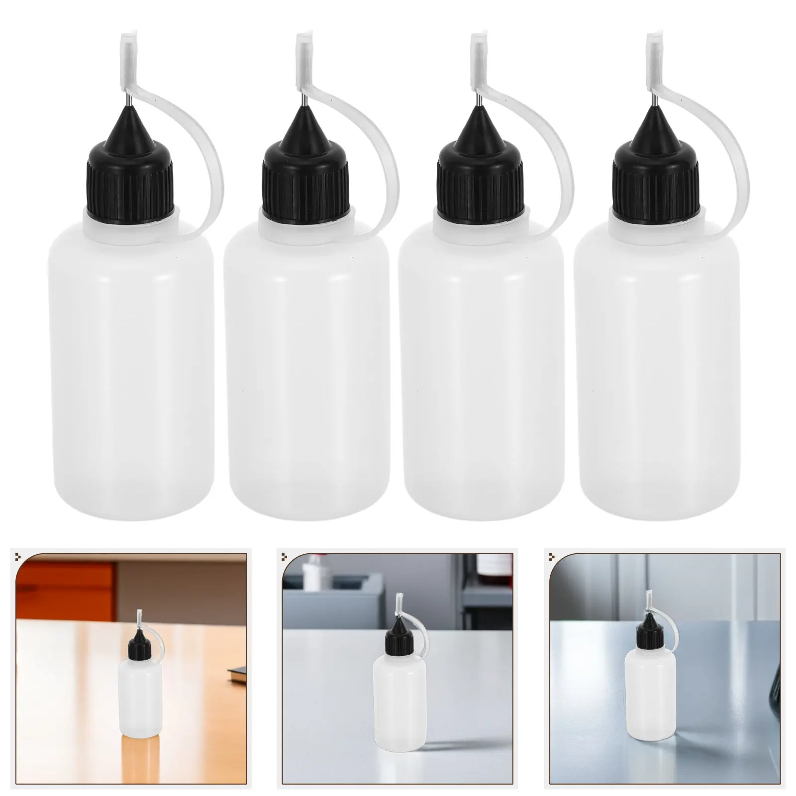 Precision Glue Applicator Bottles 30ml 5 Pack Needle Tip Squeeze Dispensers for Crafts Sewing Machine Oil