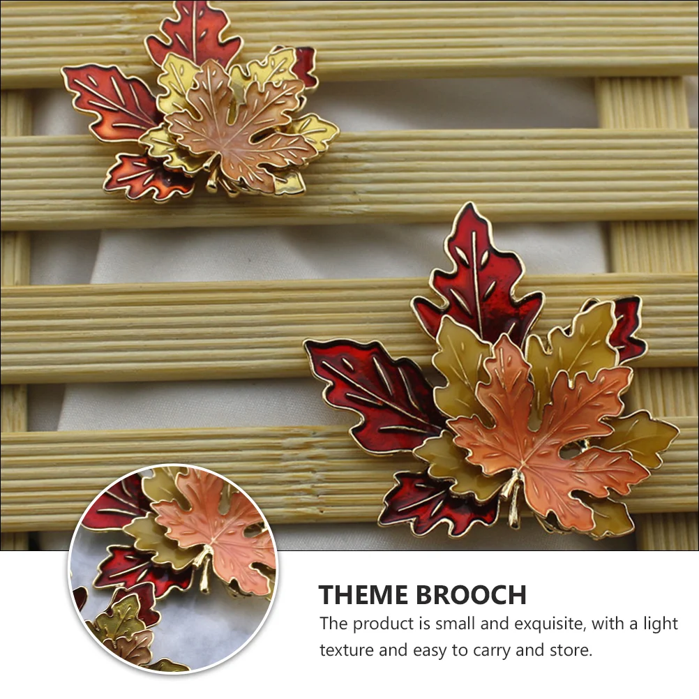 Triple Maple Leaf Brooch Men Apparel Party Alloy Shaped Breastpin Clip Blazer Ornament Trendy Corsage Child Man