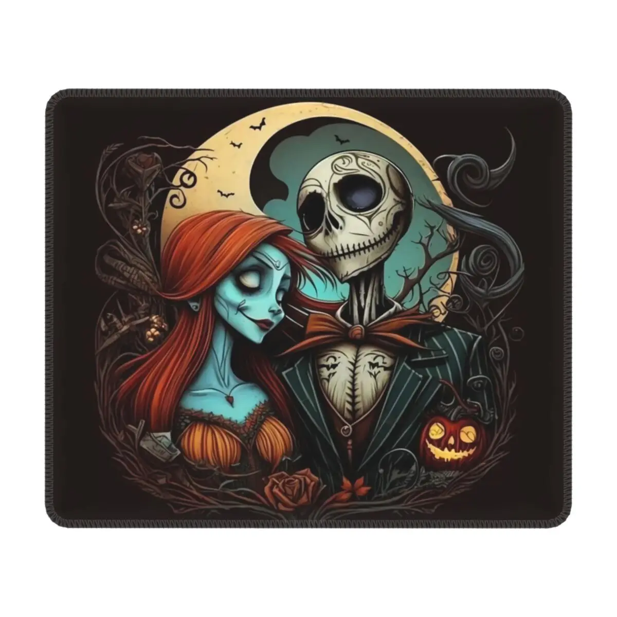 Custom PC Gaming Mouse Pad Anti-Slip Rubber Base Halloween Jack Skellington Mousepad Laptop Nightmare Before Christmas Mat