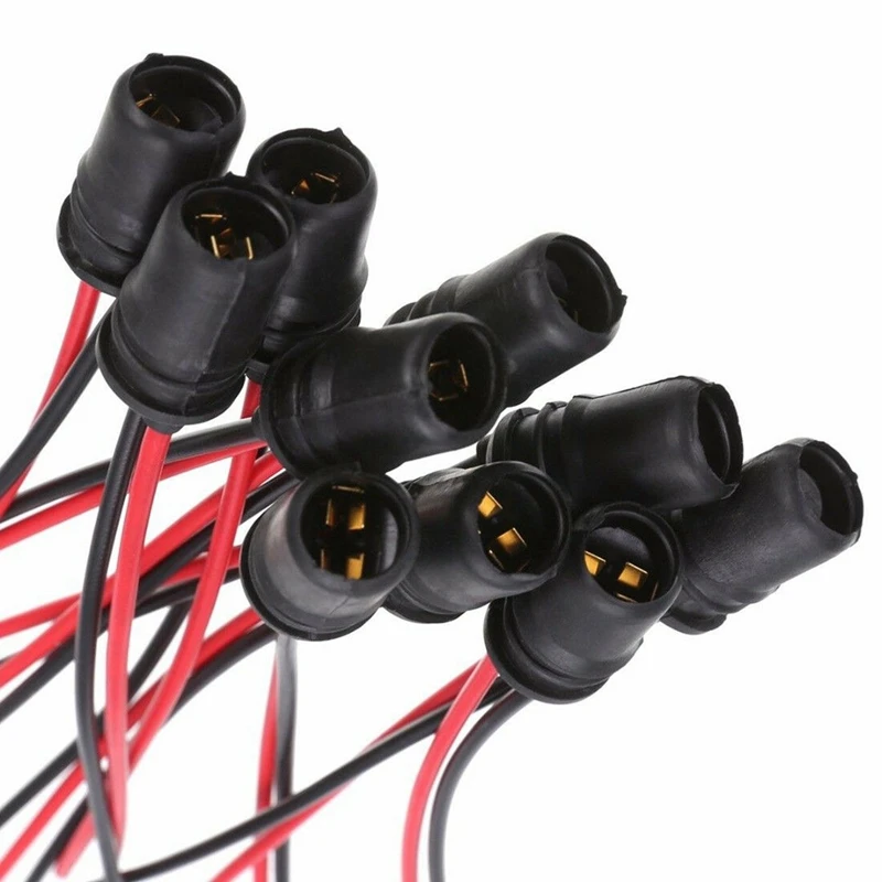 10Pcs T10 W5W Wedge Light Bulb Socket Connector Holder For Auto Car Truck Boat