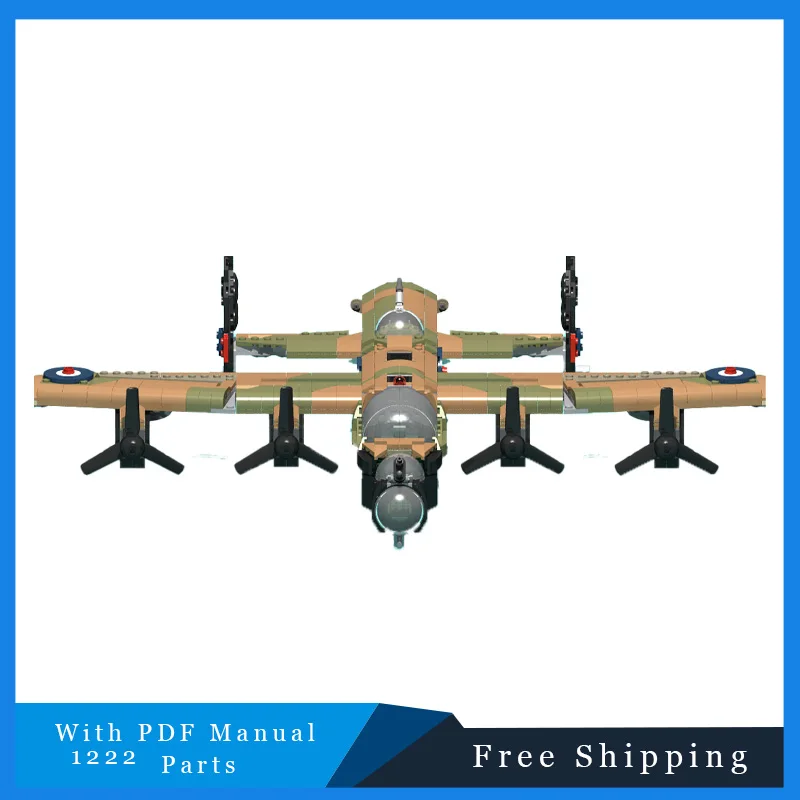 1222개 부품 창의적인 레트로 멋진 전투기 기술 블록 모델 교육용 DIY 조립 장난감 어린이 크리스마스 생일 선물