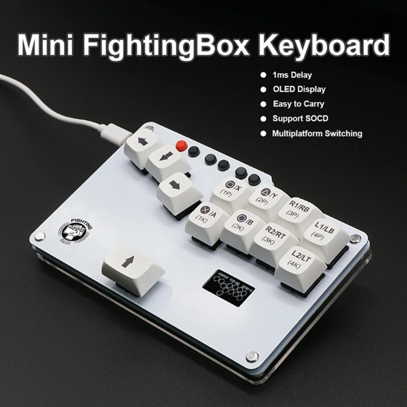 

Аркадная клавиатура FightingBox с механическими клавишными переключателями и несколькими портами USBC