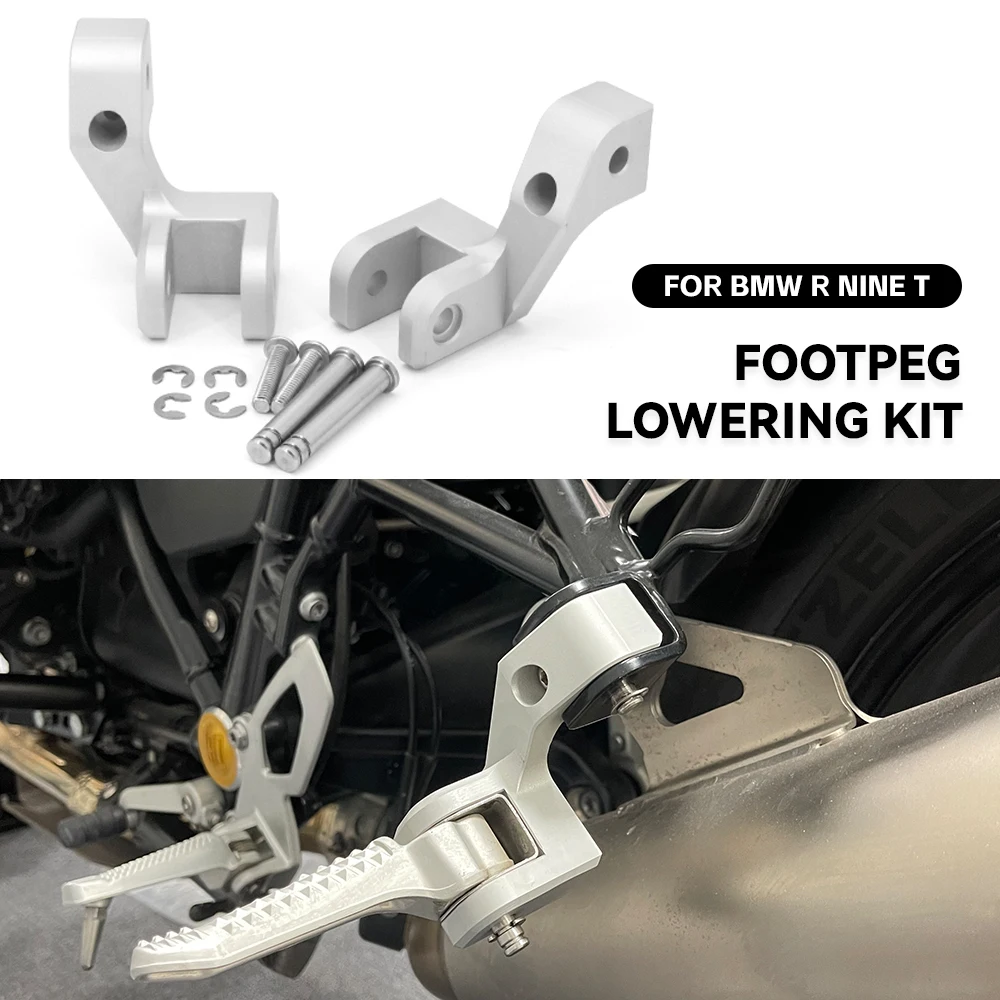 

New RNINET Foot peg Motorcycle Passenger Footpeg Lowering Kit Silver For BMW R9T RnineT Scrambler R NINET NineT Pure Urban Racer