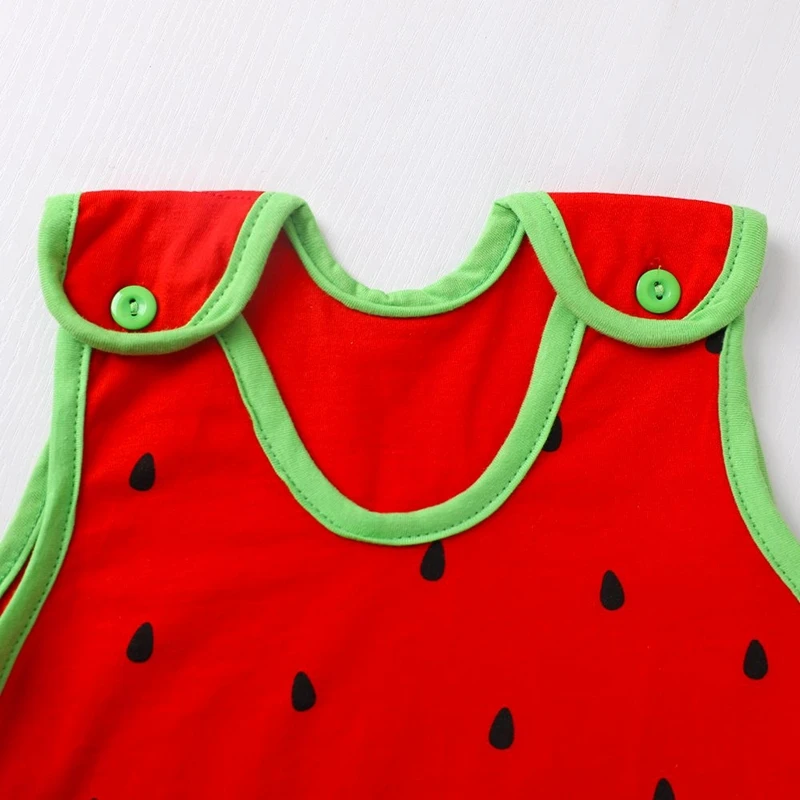 Fashion Summer Baby Girls Tshirt + Pant Children Cartoon Print Clothes Outfits For Kids Girls Boys Outfit Watermelon Tops Vest