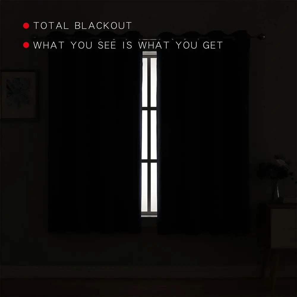 Tende termiche isolate blu navy 84 per camera da letto e soggiorno - 100% oscuranti, controllo della luce e del rumore, set da 2 pannelli