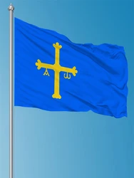FLAGDOM  3X5Fts  90X150cm Spain Spanish Flag of the Principality of Asturias