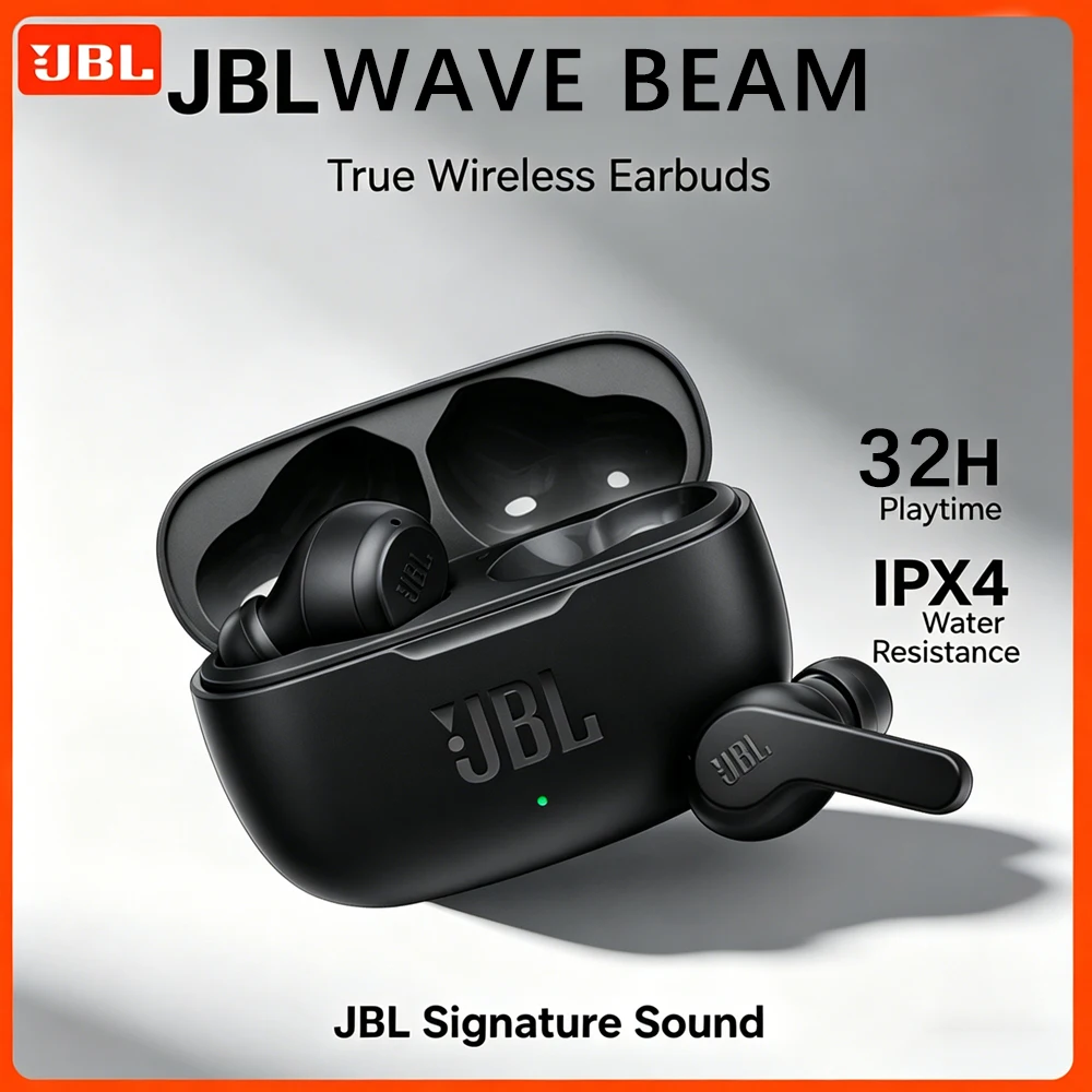 

Наушники JBL WAVE BEAM/200TWS Bluetooth 5.2 с защитой от воды IP54, поддержкой приложения, беспроводная Bluetooth-гарнитура, подарок на день рождения