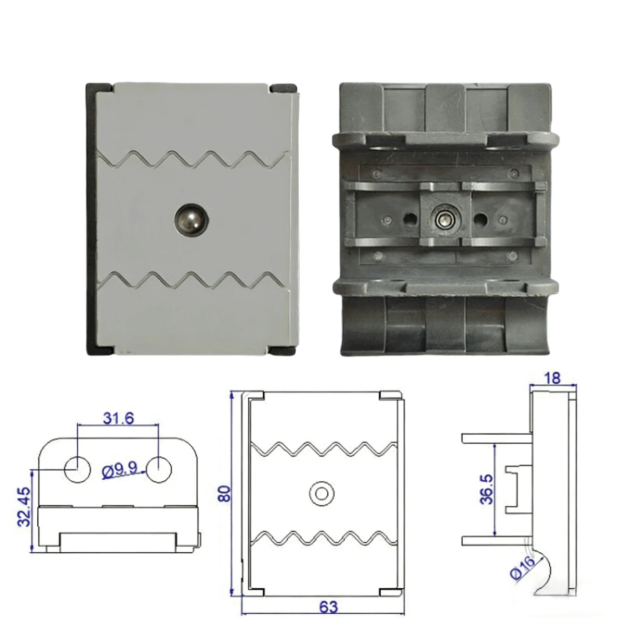For Edge Banding Machine Conveyance Pad 80x63x18mm Compatible with Woodworking Machinery Nylon and Rubber Material