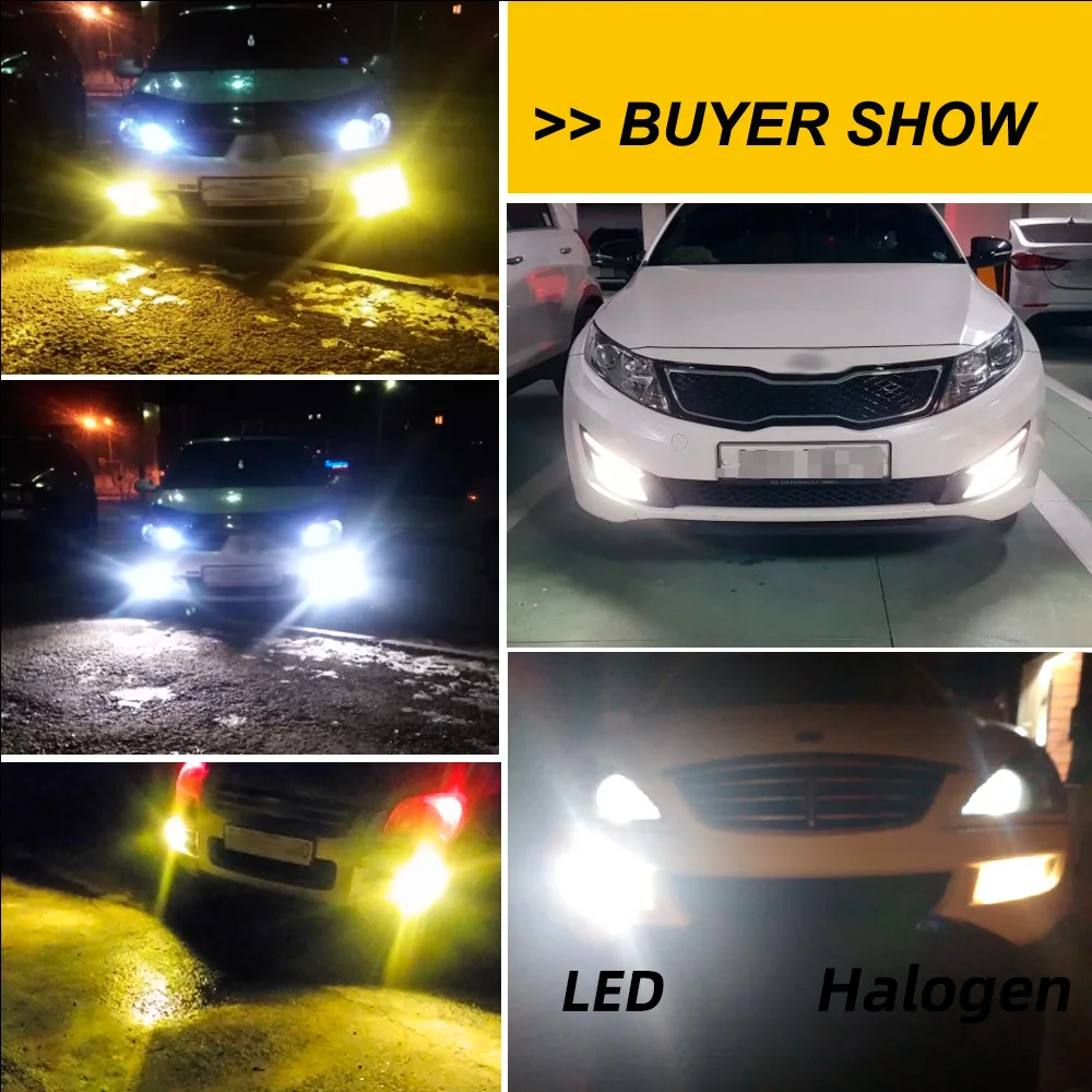 2pcs Daul Color Led Fog Light H3 H7 H8 H11 9005 HB3 9006 HB4 881 H27 Fog Lamps Car Daytime Running Light Bulbs 12V Strobe Flash view 5