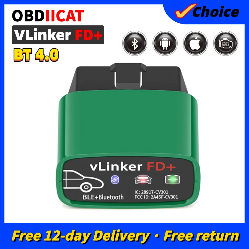 

Vgate VLinker FD+ ELM327 Bluetooth 4.0 FORScan For Frd Wifi OBD2 Car Diagnostic OBD 2 Scanner J2534 ELM 327 MS CAN Auto Tools