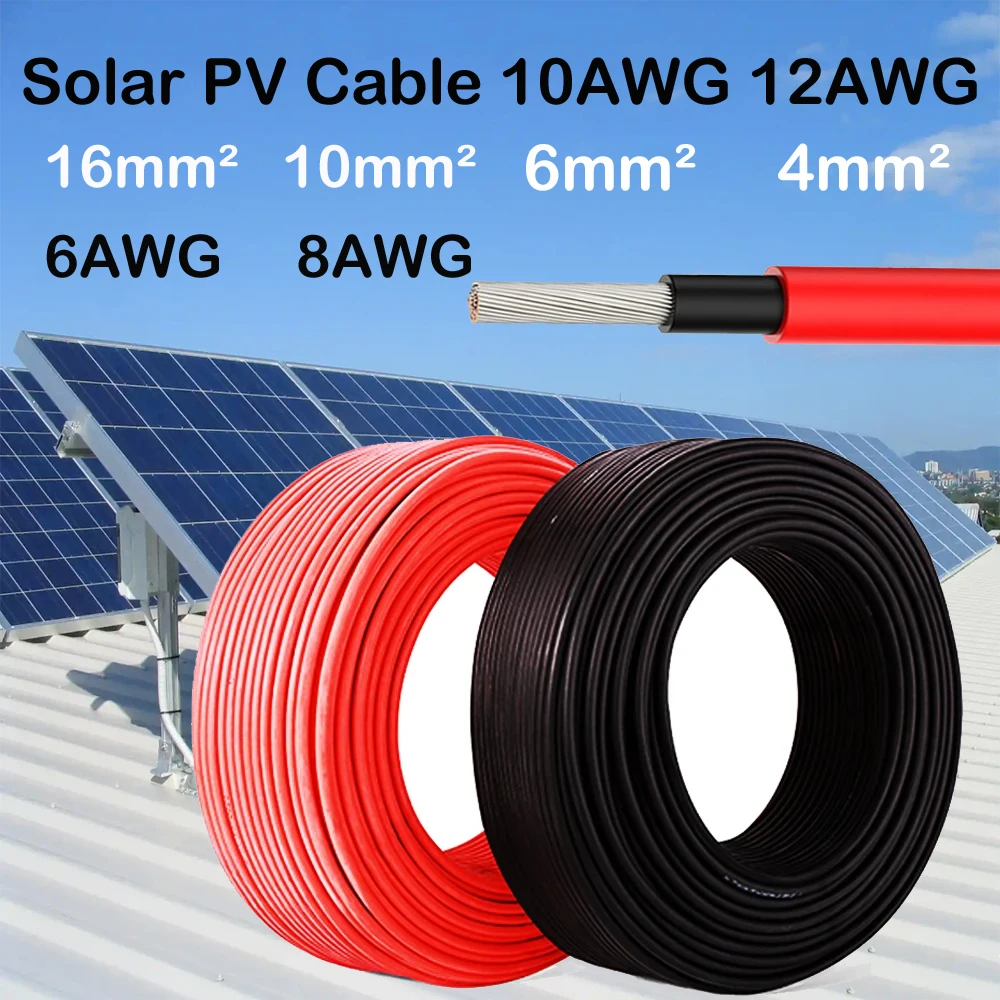 Kabel solarny 4mm2 6mm2 10mm2 16mm2 12AWG 10AWG 8AWG 6AWG, przewód fotowoltaiczny, kabel solarny z miedzi cynowanej, kabel solarny 30m 50m 100m, kabel fotowoltaiczny