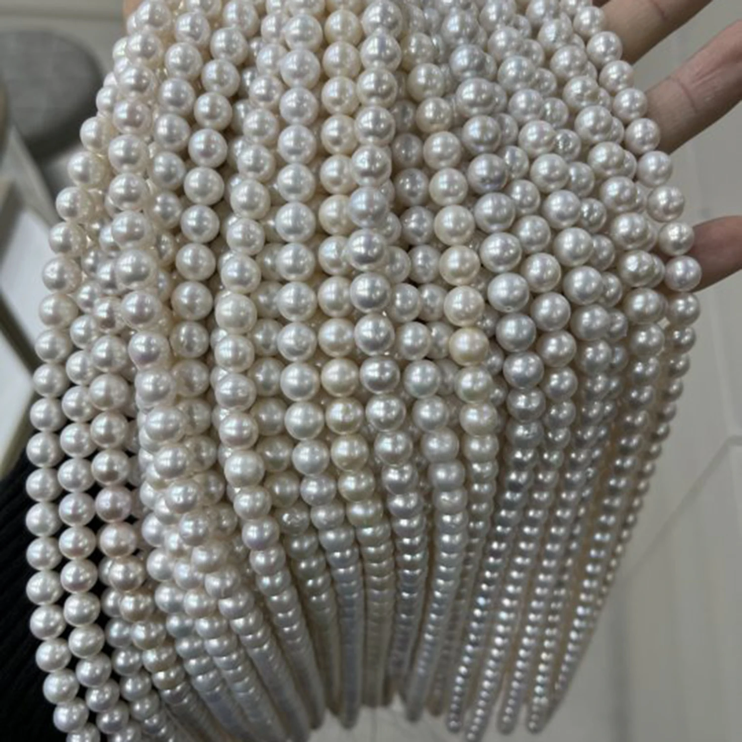8-9mm AAAAA Natural Pearl Big Round Freshwater Necklace Baroque DIY Materials  Accessories Wholesale Jewelry Gift Women