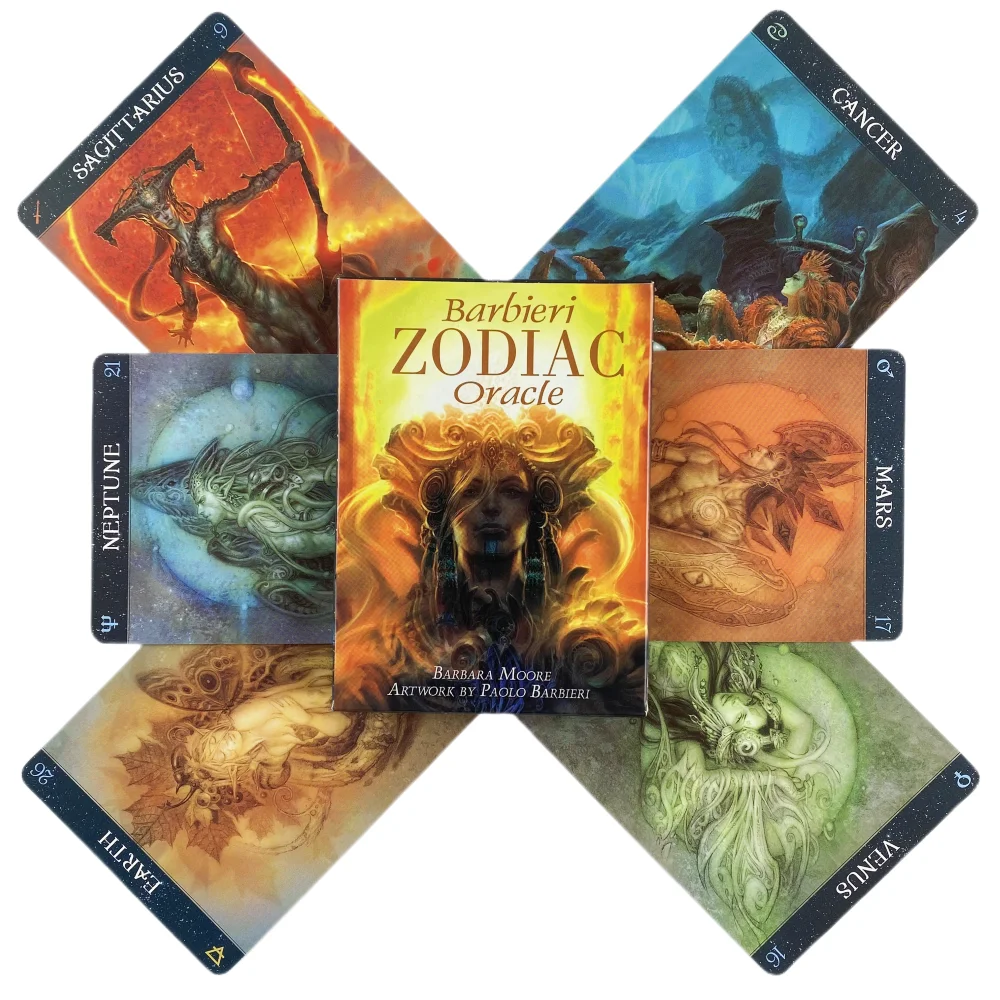 

Barbieri Zodiac Oracle Cards Board Game for Divination Personal Use Deck Party Women Girls Card Games Full English Table Game