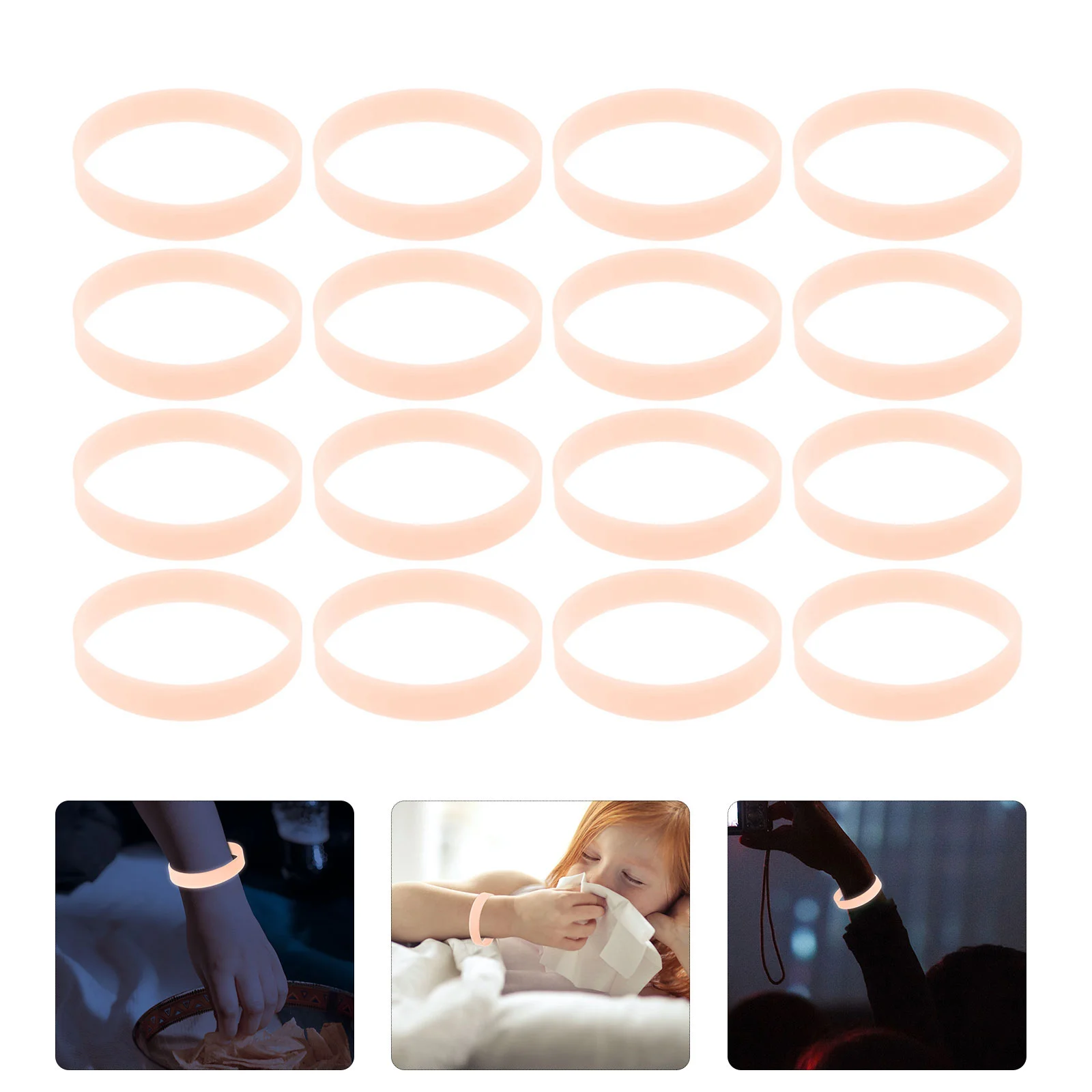 100 Pcs Luminous Silicone Bracelet Wristband Wristbands Decorate Night Running Bracelets Silica Gel Glow The Dark Miss Glasses