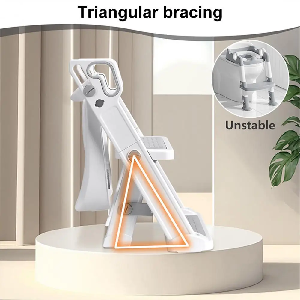 Adjustable Height Potty Training Seat Kids Toilet Training Seat with Adjustable Ladder Foldable Step Stool with Non-slip Pads