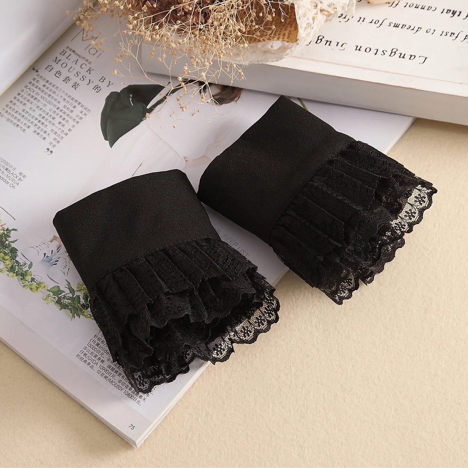 Accessory Temperament, Small Fragrance Style, Three-Dimensional Lace Decoration, Cuffs, Fake Collar