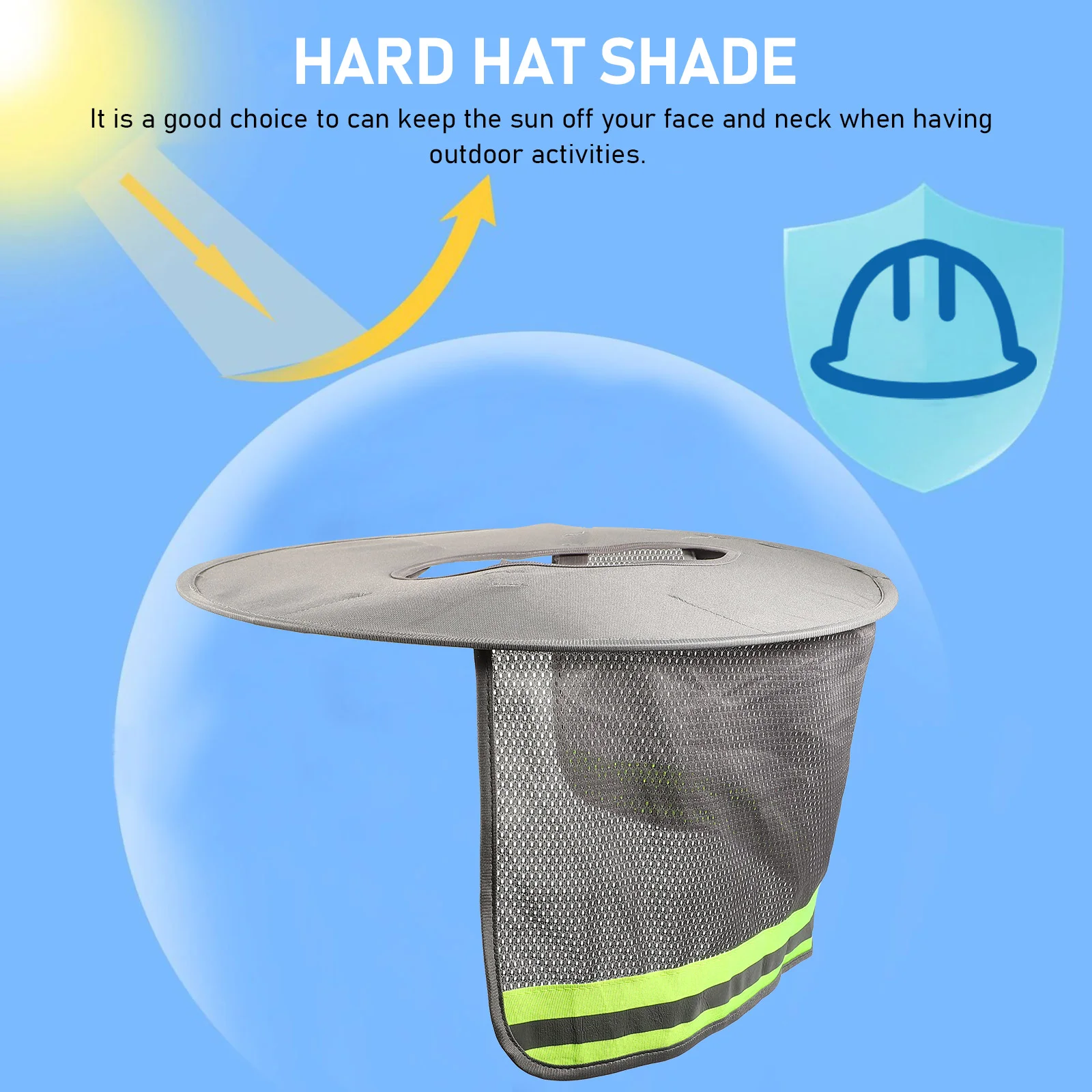 Sombrero reflectante para hombre, cubierta de cuello duro, sombra, visera, Hardhat, Sol de construcción