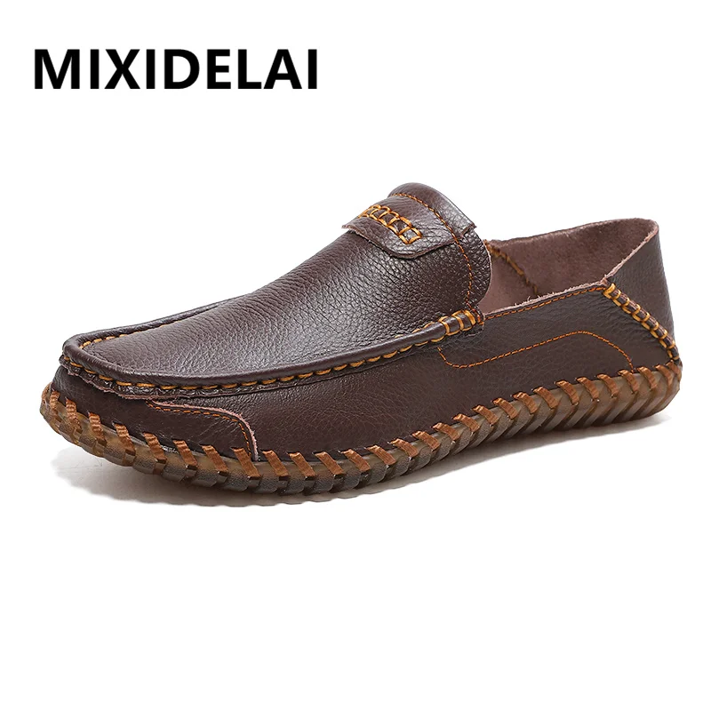 

Plus Size 38-47 Men's Casual Shoes Flat Outdoor Men Sneakers Lightweight Boat Shoes Driving Loafers Breathable Men Leather Shoes